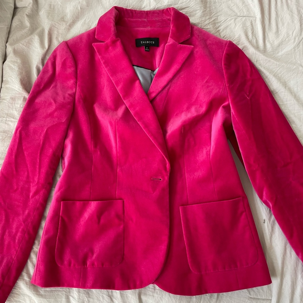 Talbots velvet pink blazer; size 6